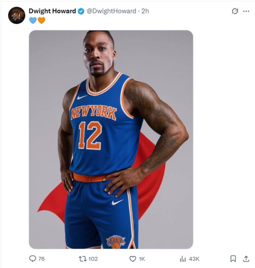 難道說(shuō)？尼克斯步行者G4賽后 霍華德發(fā)推身披尼克斯戰(zhàn)袍